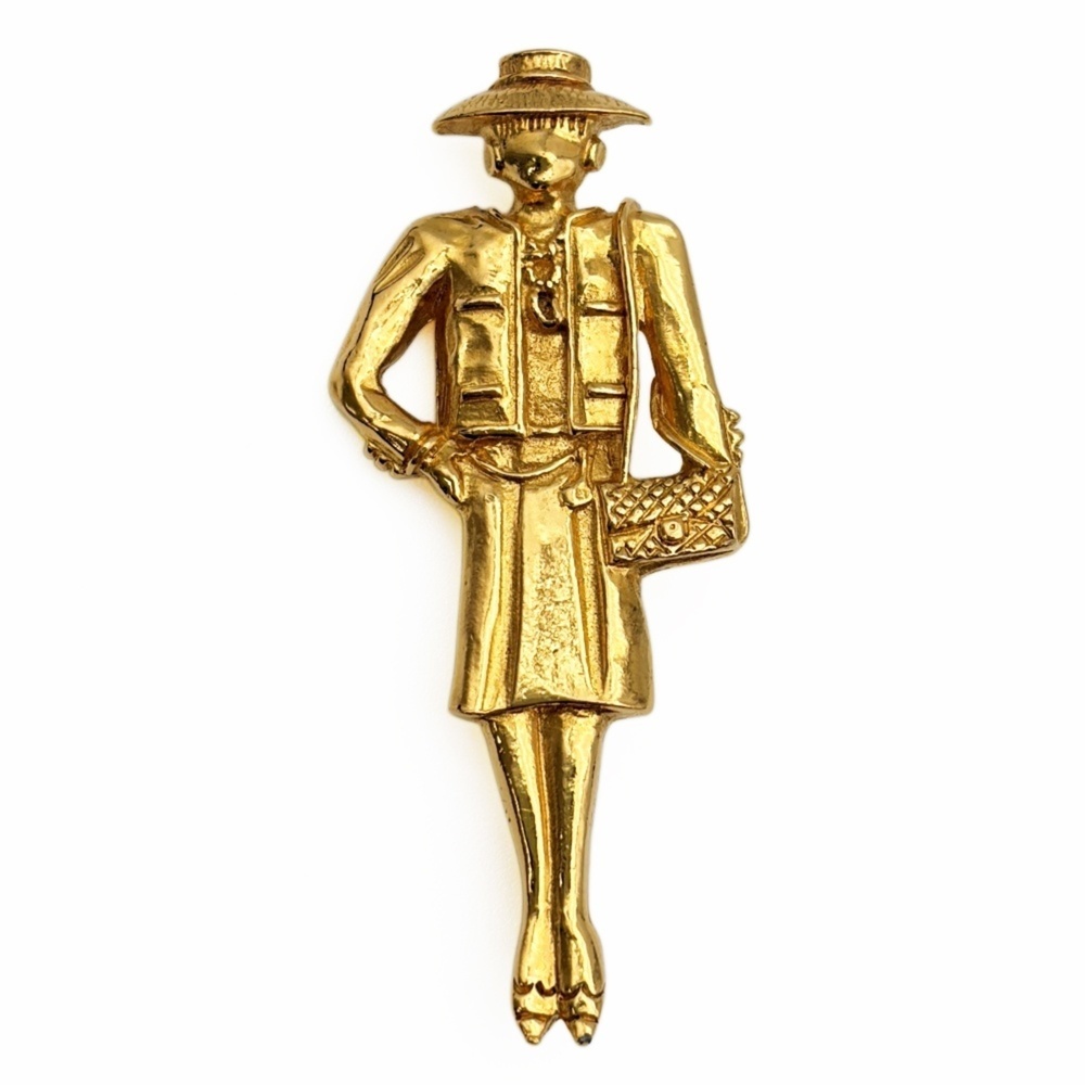 Chanel Mademoiselle Brooch GP Gold Coco